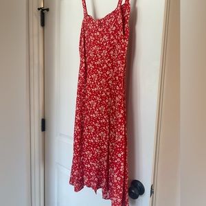 Floral Red Summer Dress
